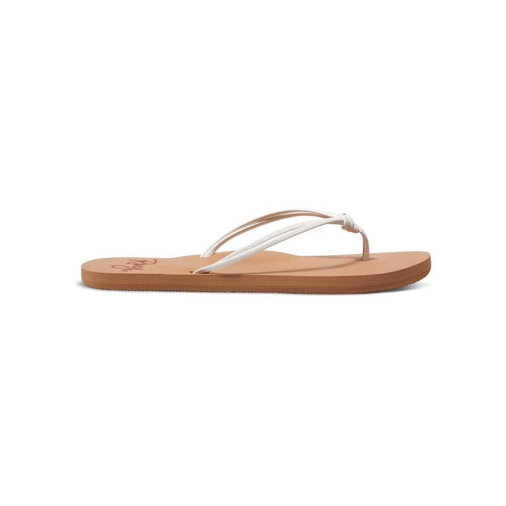 Roxy Girl's RG Lahaina Flip Flop Sandals Flat White/Tan 5 M US Big Kid - Picture 2 of 6